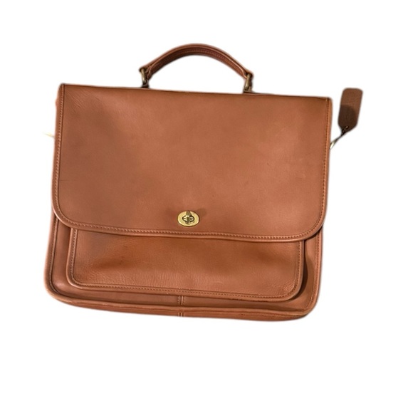 Vtg Coach 5181 Shoulder Bag COLEBROOK Messenger Bag Briefcase British Tan USA - Picture 1 of 16